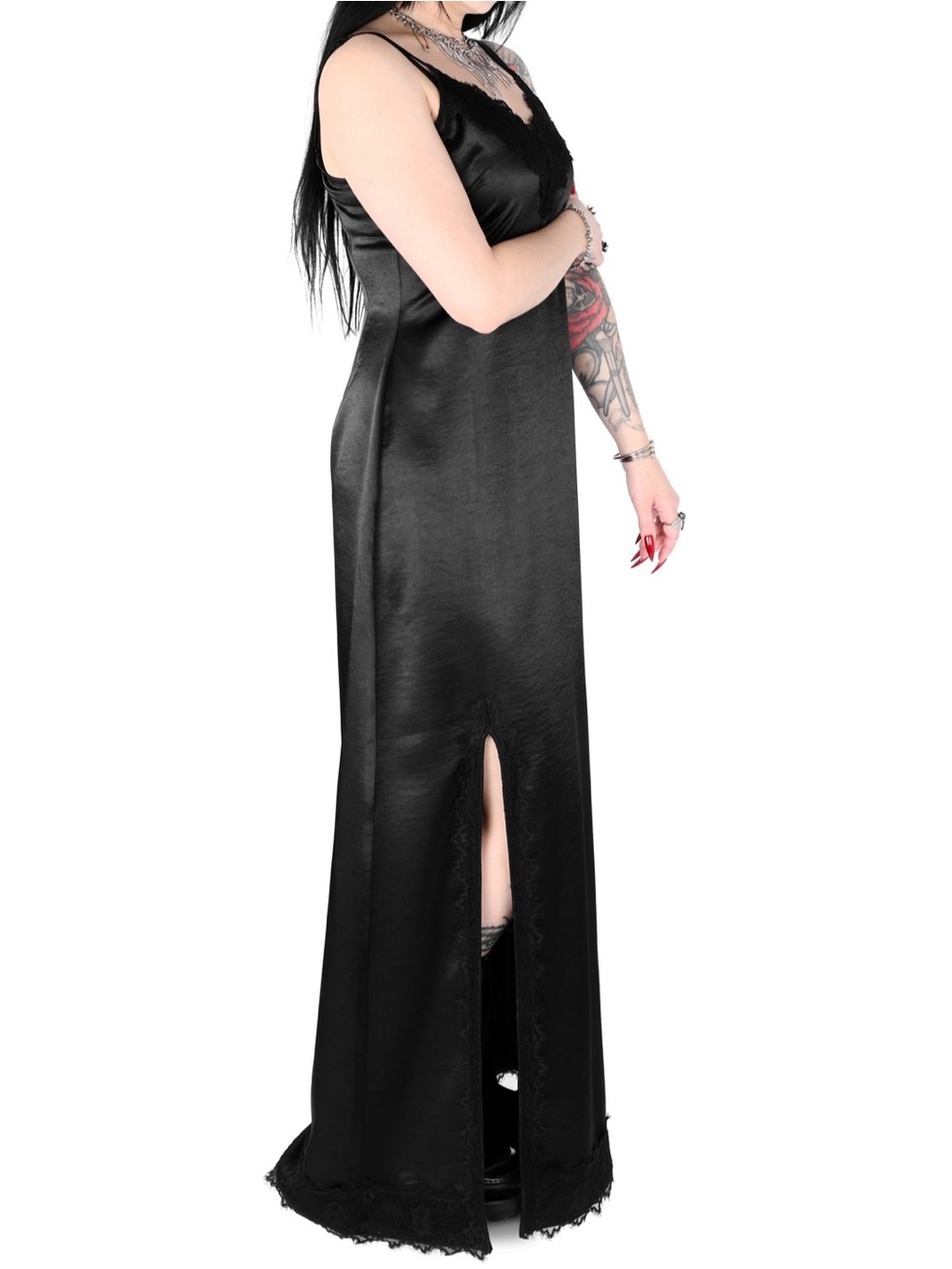 Foxblood Sasha Satin Maxi Slip Dress - Picture 2 of 10